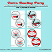 Retro Bowling Party Customized Printable Team Logos